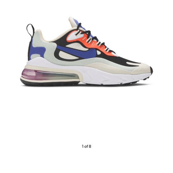 Nike Black and Blue Air Max 270 React Sneakers - Picture 1 of 7